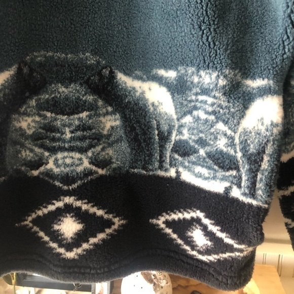 VINTAGE RENEGADE CLUB BLUE POLAR BEAR FLEECE ZIP UP COAT LARGE - Picture 8 of 8